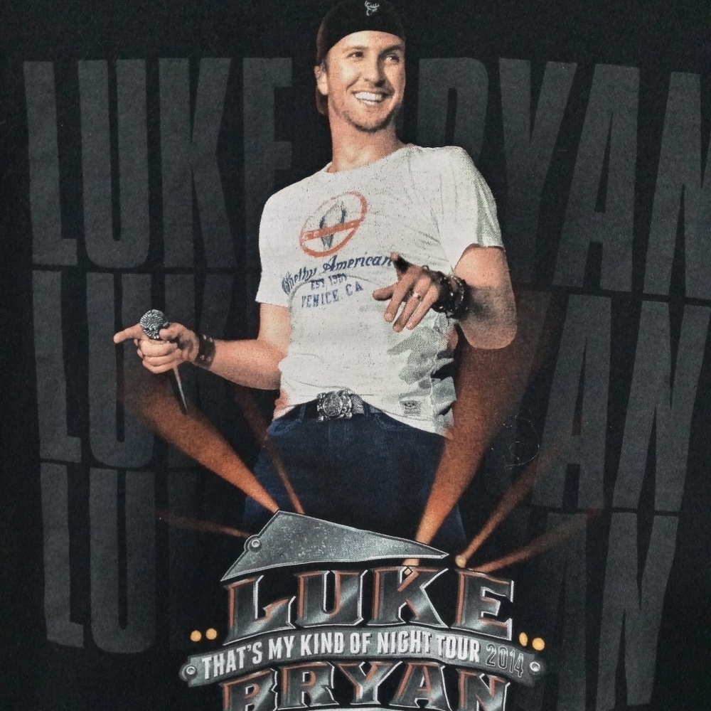 Luke Bryan 2014 "That's My Kind Of Night Tour" Short Sleeve Band T Shirt Small